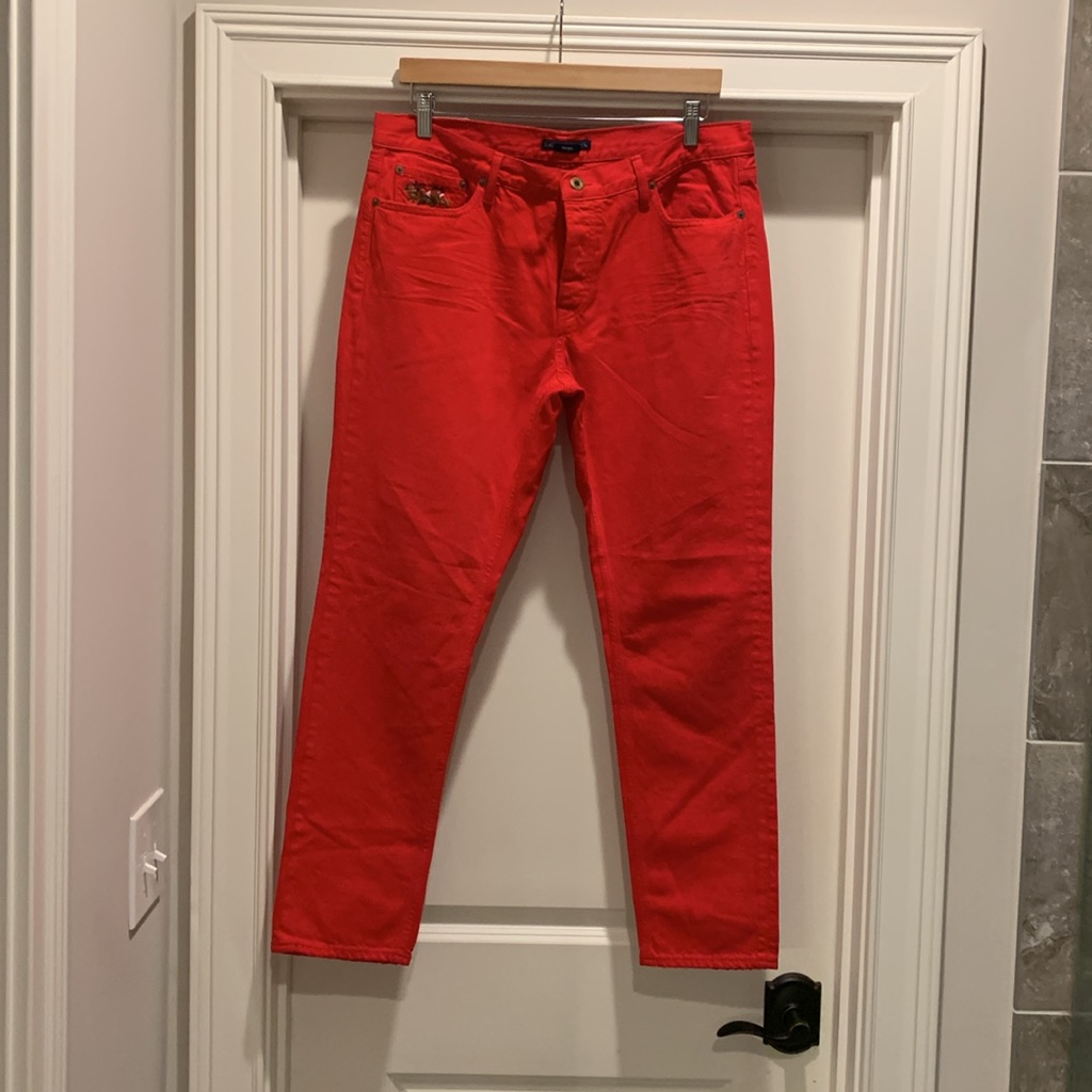 Ralph Lauren Red Midrise Button Down Jean Size 32